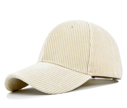 Casquette velours côtelé beige audacieuse rêveuse