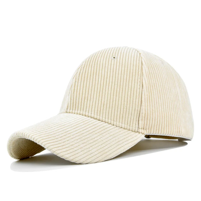 Casquette velours côtelé beige audacieuse rêveuse