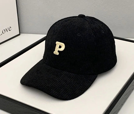 Casquette velours lisse élégante noir