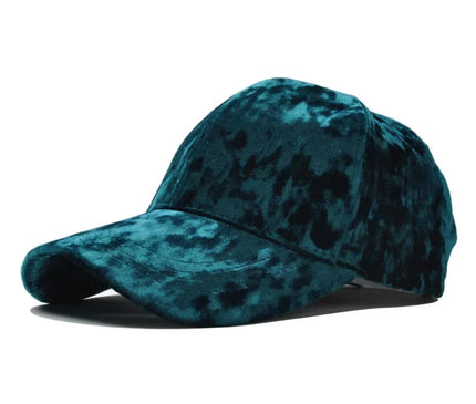 Casquette velours soie vert veloutée excentrique
