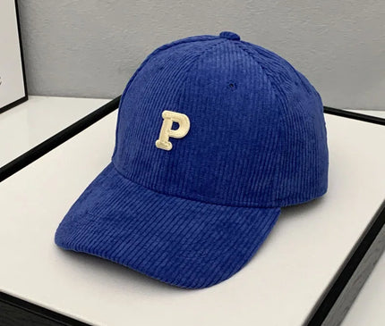 Casquette velours texturée chic bleu royal