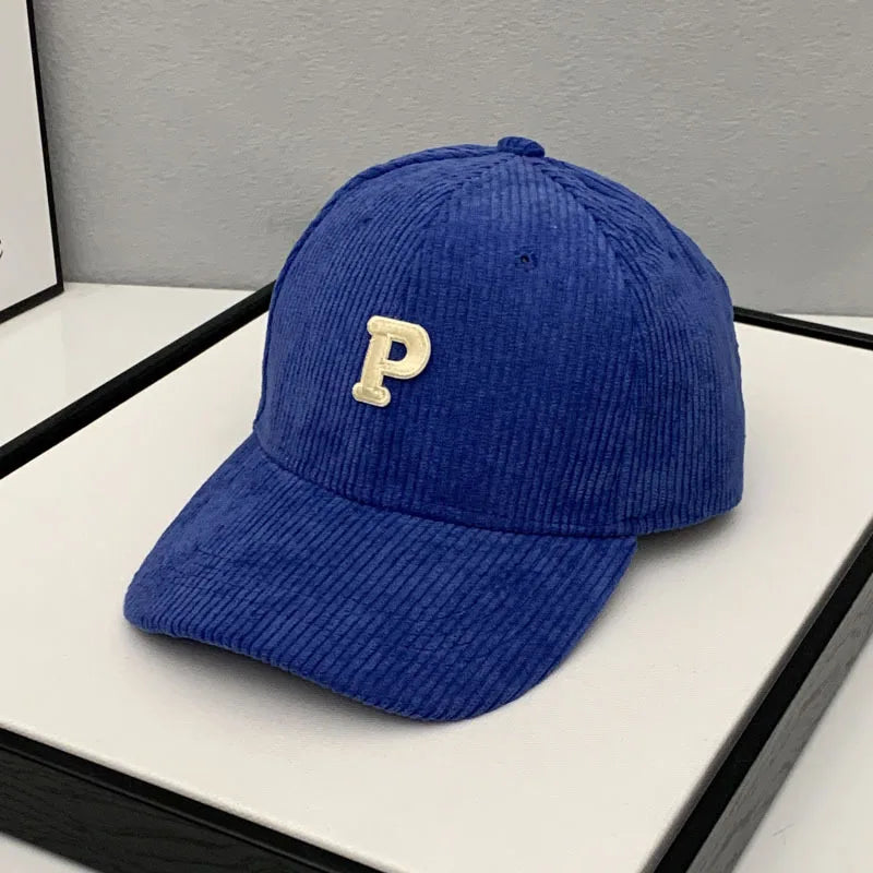 Casquette velours texturée chic bleu royal