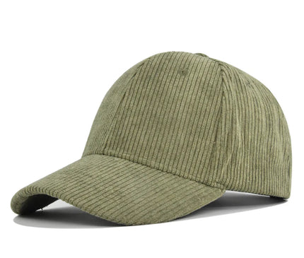 Casquette velours côtelé vert kaki douce urbaine
