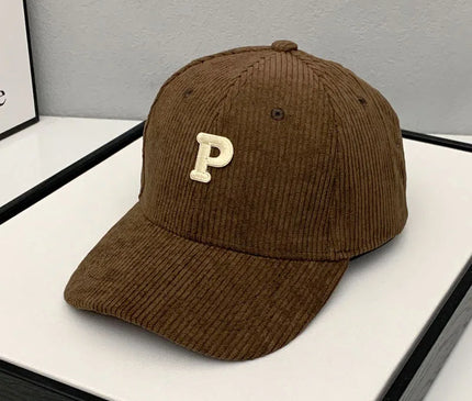 Casquette velours souple décontractée espiègle café
