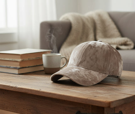 Casquette velours soie texturée chic