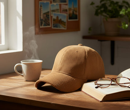 Casquette velours marron audacieuse fantaisie