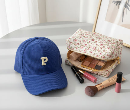 Casquette velours texturée chic bleu royal