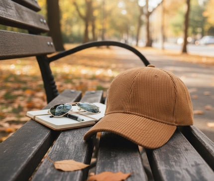 Casquette velours marron audacieuse fantaisie