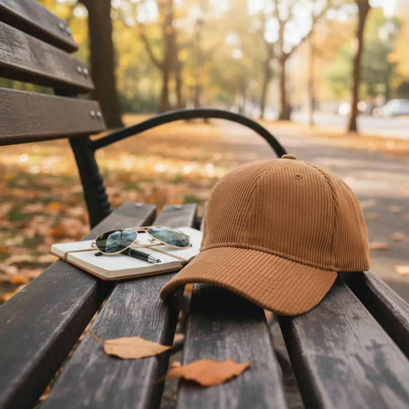 Casquette velours marron audacieuse fantaisie